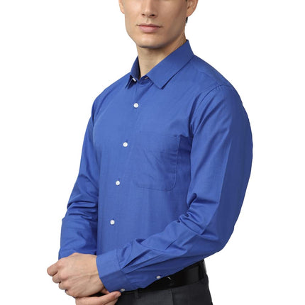 Peter England Men's Slim Fit Shirt (PESFMSLBT24893_Medium Blue 40) 