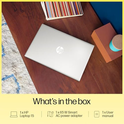 HP 15, AMD Ryzen 3 7320U, 8GB LPDDR5, 512GB SSD, Anti-Glare, Micro-Edge, 15.6-inch (39.6 cm), FHD, AMD Radeon Graphics, 1080p HD Camera, (Win 11, Silver, 1.59 kg), fc0154AU 