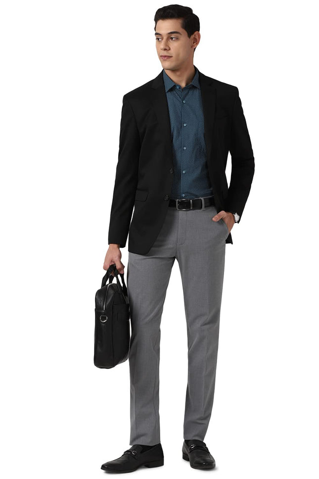 Peter England Men's Slim Blazer (PEBZONSBZ18112_Dark Blue_42) 