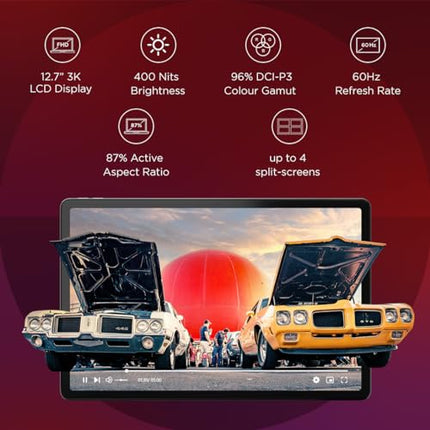 Lenovo Tab P12| 12.7 Inch| 8 GB, 128 GB Expandable| 3K Display| 10200 mAh Battery| JBL Quad Speakers with Dolby Atmos|Wi-Fi 6 Certified| Octa-Core Processor|13 MP Front Camera (Storm Grey, ZACH0070IN)