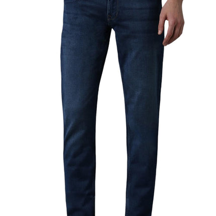 Louis Philippe Men's Mid Rise Slim Jeans (LRDNCSLP573330_Navy, 34 