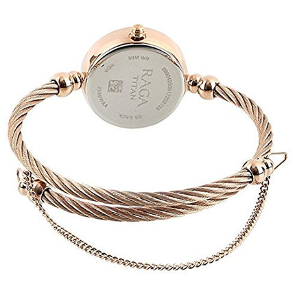 Titan Raga Quartz Analog White Dial Metal Strap Watch for Women-NS2586WM01 