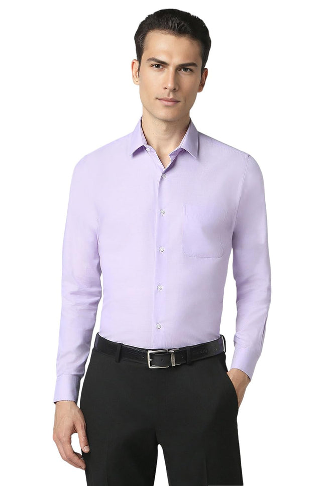 Peter England Men's Slim Fit Shirt (PESFWSLPJ26578_Size(40) Lilac 