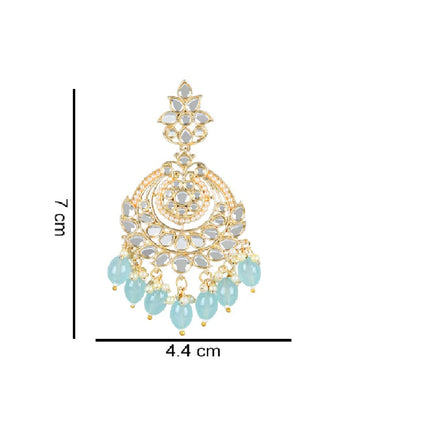 I Jewels Gold Plated Traditional Handcrafted Pearl Kundan Beaded Earrings for Women (E3020) 