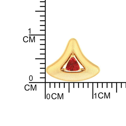 P.C. Chandra Jewellers Womens P.C Chandra Jewellers 14Kt (585) Yellow Gold In The Shape Of A Cone With A Red Stone In The Centre Pendant (Without Chain) For Women And Girls - 0.6 Grams 