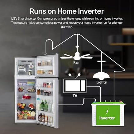 LG 322 L 3 Star Frost-Free Smart Inverter Double Door Refrigerator (GL-S342SDSX, Dazzle Steel, Convertible with Express Freeze) 