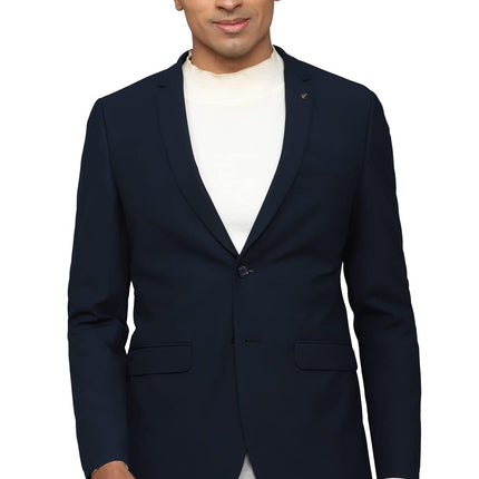 Allen Solly Solid Polyester Slim Fit Men's Casual Blazer (Navy, Size_38) 