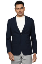 Allen Solly Solid Polyester Slim Fit Men's Casual Blazer (Navy, Size_38) 