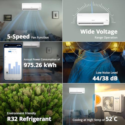 Voltas 1.5 ton 3 Star, Inverter Split AC (Copper, 4-in-1 Adjustable Mode, Anti-dust Filter, 183V Vectra CAW, White) 