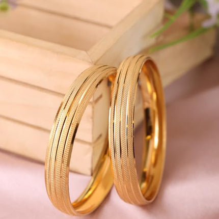 Zeraki Jewels Women's Traditional Gold Plated Anamika Bangle (Set of 2) 