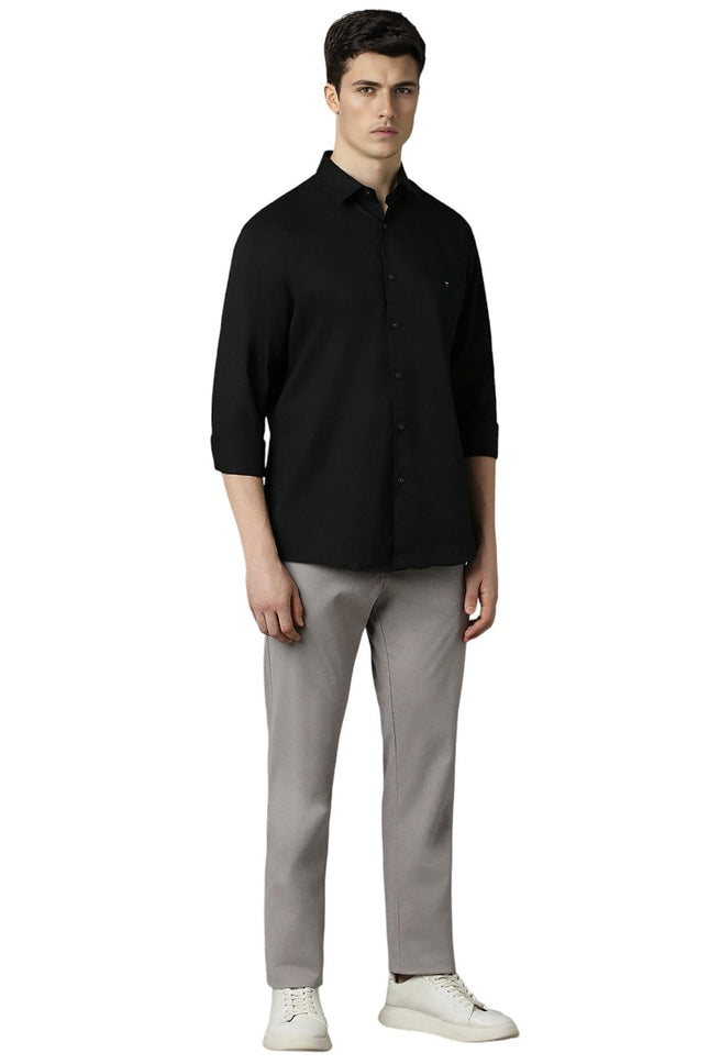 Louis Philippe Men's Slim Fit Shirt (LYSFCSLPC69025_Black 