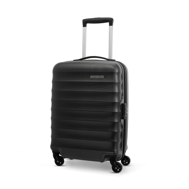 American Tourister Trolley Bag for Travel | Barcelona 55 Cms Polycarbonate Hardsided Small Cabin Luggage Bag | Suitcase for Travel | Trolley Bag for Travelling, Gunmetal, 4, Spinner 