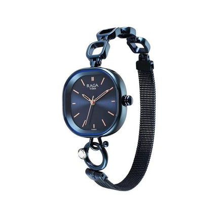 Titan Raga Delight Blue Dial Analog Metal Strap Watch for Women-NS2693QM01 