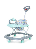 JoyRide Musical Activity Baby Walker 111 with Music & Parent Handle Rod & Adjustable Height for Kids Grey Green 