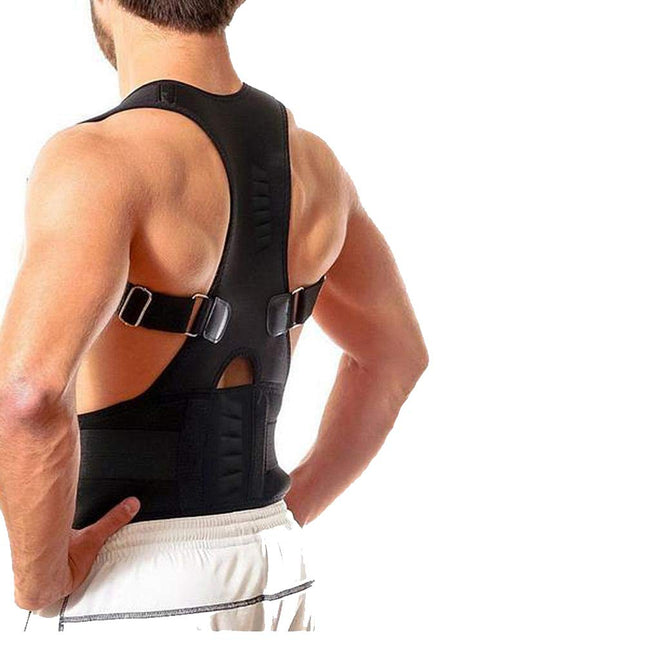 BRITSPEAR Universal Size Posture Corrector Shoulder Back Bone Braces Medical Support Abdominal Belt for Men and Women Universal Size (Posture Belt_Black) 