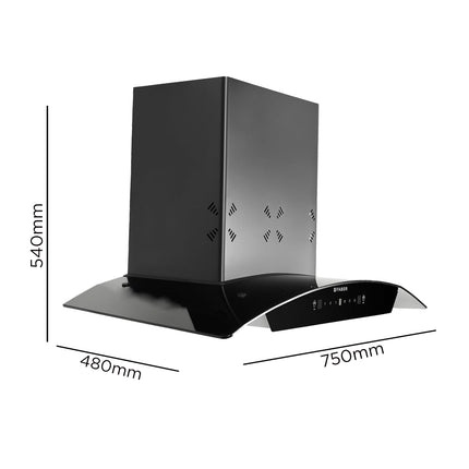 Faber Fully Automatic Autoclean Smart Chimney with Odour Sensor 75cm|Remote Control|1350 m3/hr Filterless|12 Yrs Warranty on Motor|Hood Stella 3D IN HC SC FL BK 75 