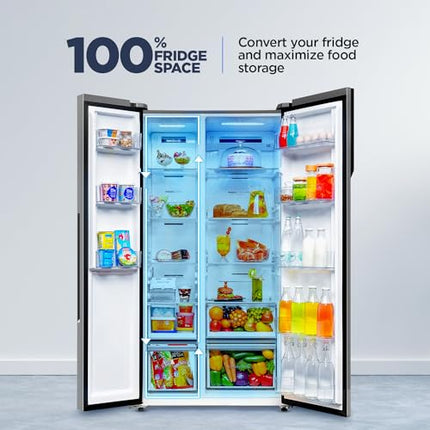 Haier 596 L, 3 Star, 100% Convertible Fridge Space, Expert Inverter, Frost Free Side by Side Refrigerator, (HES-690SS-P, Shiny Silver) 