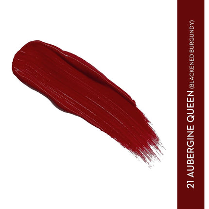 SUGAR Cosmetics Smudge Me Not Liquid Lipsticks for Women | Transferproof & Waterproof | Lasts 12+ Hours | Matte Lipstick | 4.5ml - 21 Aubergine Queen (Blackened Burgundy) 