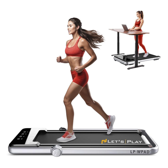 Let's Play Walking Pad Treadmill for Home Foldable 4.5HP Peak DC Motor - Foldable Under Desk Running Machine, 12km/hr Speed, 120kg Capacity (1 Year Warranty) 