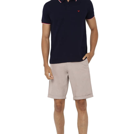 Allen Solly Men's Cotton Regular Fit Polo T-Shirt (ASKPQRGFW82524_Navy_Large) 