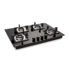 Glen Hob 4 Burner Gas Stove Hob Top | Built-In Hob Auto Ignition | 8 MM Thick Toughened Glass Black | Italian Burner with Double Ring Flame |Gas Stove 4 Burner Warranty 2 Years Standard 1074SQHTIN70 