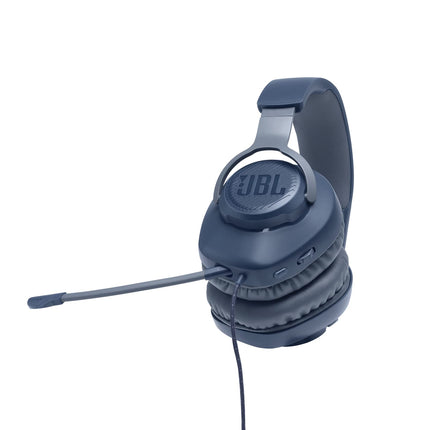 JBL Quantum 100 Wired Over Ear Gaming Headphones with Mic, 40mm Realistic Dynamic Drivers, Detachable Boom Mic, 1kHz Sensitivity, Memory Foam Cushioning, PC/Mobile/PS/Xbox/Nintendo/VR Compatible-Blue 
