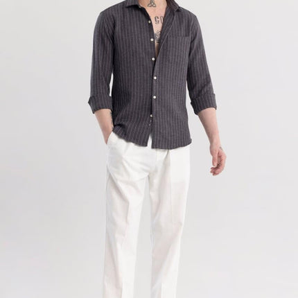 SNITCH Solstice Grey Stripe Shirt 