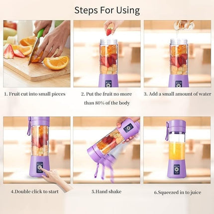 DADLM® Portable Blender, USB Rechargeable Mini Juicer Blender,Electric Juicer Bottle Blender Grinder Mixer, Personal Size Blender for Juices, Shakes and Smoothies,Fruit Juicer Machine (1) 