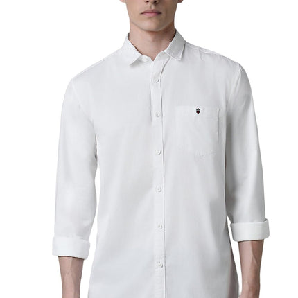 Louis Philippe Men's Slim Fit Shirt (LRSFNSLPV93180_White 