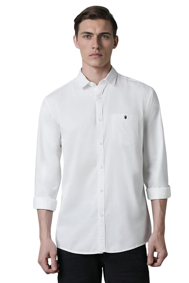 Louis Philippe Men's Slim Fit Shirt (LRSFNSLPV93180_White 