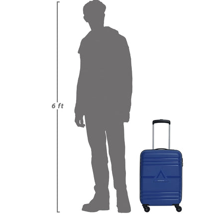 Aristocrat Airstop Cabin Luggage- 53cm, Elanza Blue, Hardcase, 4 Wheels 360 Degree Rotation, Secured Combination Lock, Spacious, for Men & Women,7 Year Warranty 