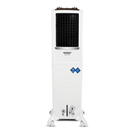 Maharaja Whiteline Blizzard Deco Tower Air Cooler, 54 litre, White & Grey 