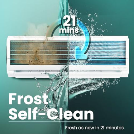 Haier 1 Ton 3 Star Twin Inverter Split AC (Copper, 7 in 1 Convertible, Frost Self Clean, HD Filter, Cools at 54°C, Long Air Throw - HSU11V-TMS3BN-INV,White) 