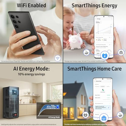 Samsung 396 L, 2 Star, Convertible 5-in-1, Digital Inverter, Frost Free Double Door, Bespoke AI WiFi Enabled Refrigerator (RT41DG6A2BSLHL, Silver, Real Steel) 