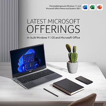Acer [Smartchoice Aspire Lite AMD Ryzen 7 5700U Premium Thin and Light Laptop (Windows 11 Home/16 GB RAM/512 GB SSD/MSO) AL15-41 with 39.62 cm (15.6") Full HD Display, Metal Body, Steel Gray, 1.6 KG 