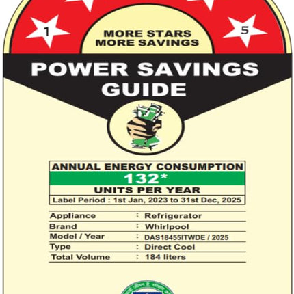 Whirlpool 184 L 5 Star Direct-Cool Single Door Refrigerator with Intellisense Inverter Compressor (205 WDE ROY 5S Inv SAPPHIRE SPRING-Z) 