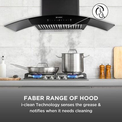Faber 90 cm 1500 m³/hr Autoclean Kitchen Chimney, 12Yr Warranty on Motor(2Yr Comprehensive), HOOD PRIMUS PLUS ENERGY IN HCSC BK 90,Touch & Gesture Control,Black) 