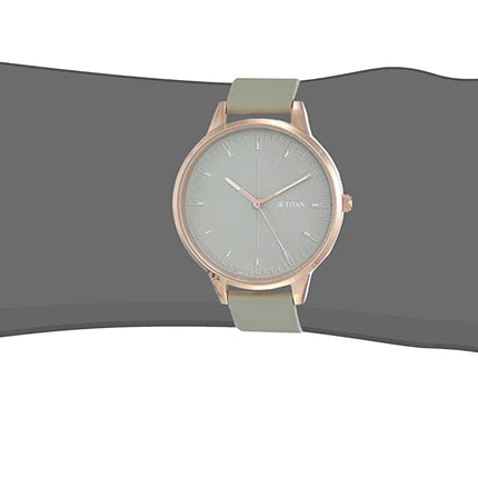 Titan Women's Precision Simplicity Analog Watch: Green Gradient Dial with Leather Strap-NS2648WL01 