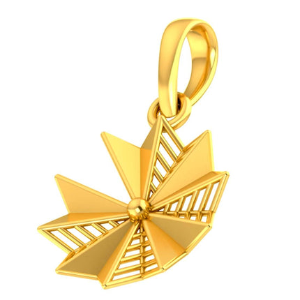 P.C. Chandra Jewellers 14Kt (585) Yellow Gold Fine Designer Gold Flower Design Pendant (Without Chain) 