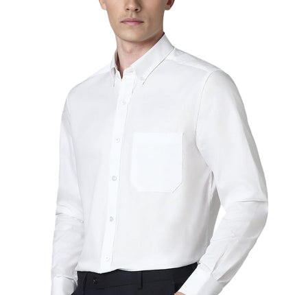 Louis Philippe Cotton Men's Classic Fit Shirt (LPSFMCLPG89904_White, 42 