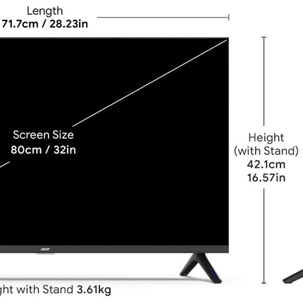 Acer 80 cm(32 inches) Advanced N Series Standard LED TV AR32NSV53HDFL (Black) 