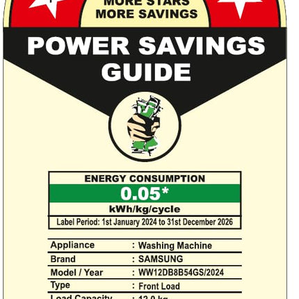 Samsung 12 kg, 5 Star, AI Control, Super Speed, Wi-Fi, Hygiene Steam with Inbuilt Heater, Digital Inverter, Fully-Automatic Front Load Washing Machine (WW12DB8B54GSTL, Navy) 