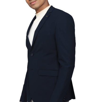 Allen Solly Solid Polyester Slim Fit Men's Casual Blazer (Navy, Size_38) 