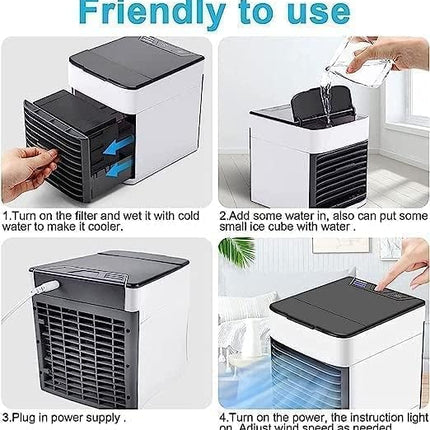 JUGUTEE Portable-Ac-Mini-Cooler-Fan-for-Room-Cooling-Rechargeable-Fan-Portable-Ac-for-Home-Portable-Air-Conditioners-Water-Mini-Humidifier-Hanging-Closet-Shelves (Multi) 