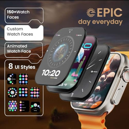 Boult Newly Launched Crown Smart Watch 1.95'' Display, Bluetooth Calling, Working Crown, Zinc Alloy Frame, 900 Nits Brightness, AI Voice Assistant, SpO2 Monitoring, 100+ Sports Mode (Orange) 
