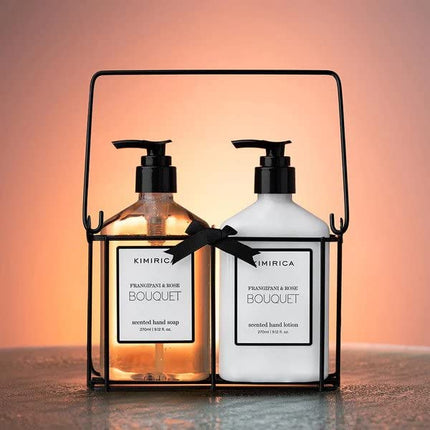 Kimirica Bouquet Luxury Hand Wash | Frangipani and Rose | Skincare Moisturizing | Antibacterial Formula | 100% Vegan & Paraben Free | 270 ml 