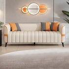 Beauti Sofa Ensemble - Modern 3-Seater Sofa in Stylish Orange & Cream 