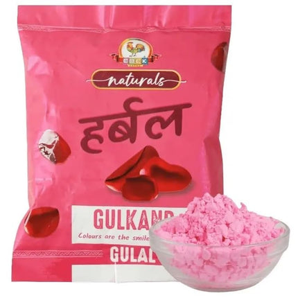 Holi Gift Hamper Combo - Haldiram Gujiya Sweet Box 400gms, Cock Herbal Non Toxic Gulal Colours Pack of 2 