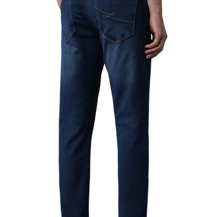 Louis Philippe Men's Mid Rise Slim Jeans (LRDNCSLP573330_Navy, 34 