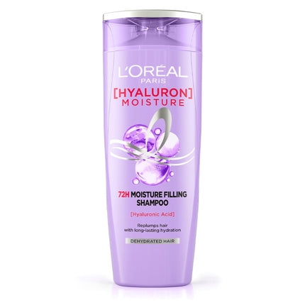 L'Oreal Paris Hyaluron Moisture 72H Filling Shampoo With Hyaluronic Acid for Dry & Dehydrated Hair 340ML + Conditioner 180 mL, Regime Pack of 2 